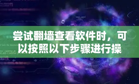 尝试翻墙查看软件时，可以按照以下步骤进行操作