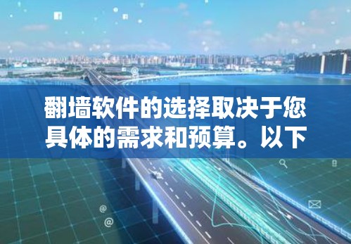 翻墙软件的选择取决于您具体的需求和预算。以下是一些常见的翻墙软件和工具，供您参考