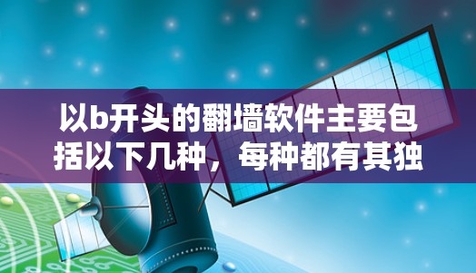 以b开头的翻墙软件主要包括以下几种，每种都有其独特的特点和适用场景