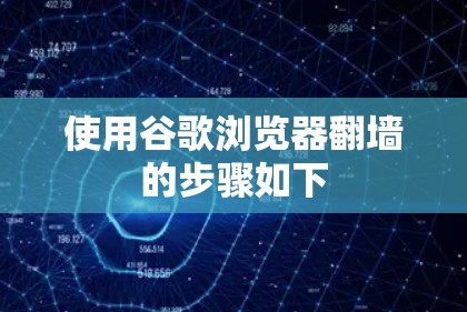 使用谷歌浏览器翻墙的步骤如下