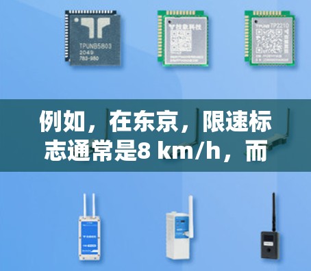 例如，在东京，限速标志通常是8 km/h，而在大阪、京都等城市，限速标志可能有所不同。节点测速系统在交通管理中非常重要，因为它可以帮助管理和减少交通拥堵，同时确保车辆安全行驶