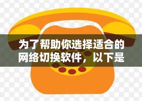 为了帮助你选择适合的网络切换软件，以下是对不同软件的详细对比和推荐，基于你的需求和预算进行考虑