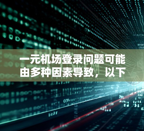 一元机场登录问题可能由多种因素导致，以下是逐步排查和解决问题的步骤