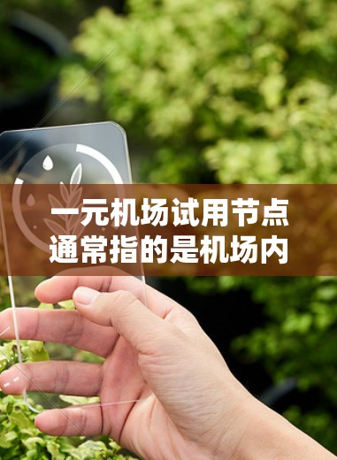 一元机场试用节点通常指的是机场内的一个特定区域或地点，通常位于试用区或培训中心，专门负责员工的培训、日常管理工作以及试用期的安排。以下是一些可能涉及的内容
